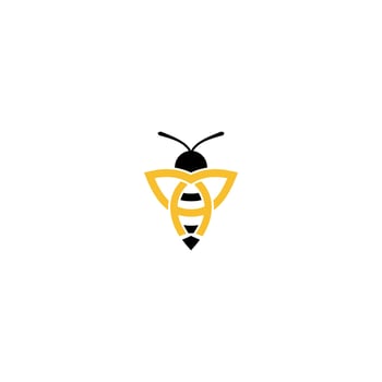 HM Bee Logo Design Vector