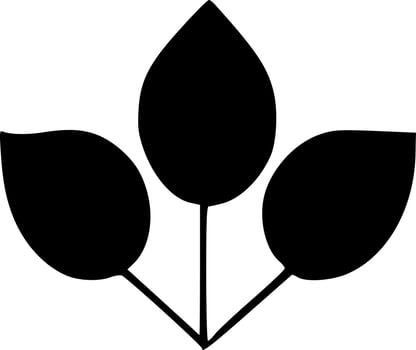 black and white of leaf icon vector