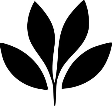 black and white of leaf icon vector