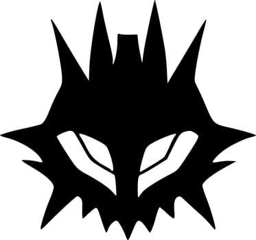 black and white of devil monster vector