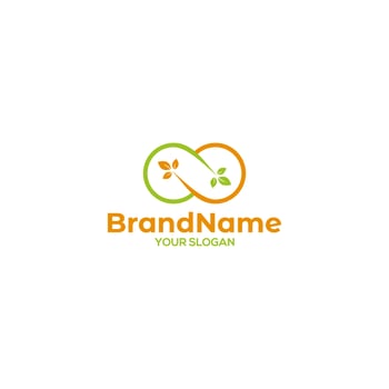 Infinity Leaf Logo Design Vector