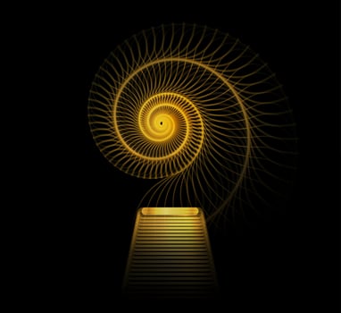 Gold luxury podium with spiral decor elements vector