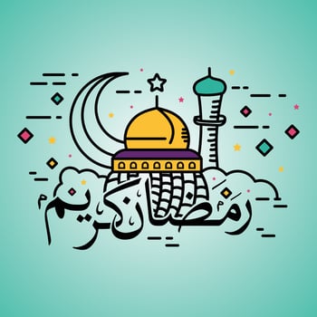 Ramadan Kareem Arabic typography decoration Illustration vector