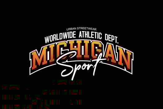 Streetwear michigan quotes design templates vector