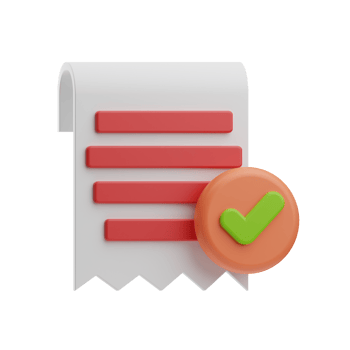 E-Commerce receipt done 3D Illustration png