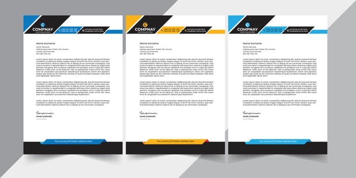 modern business letterhead template vector