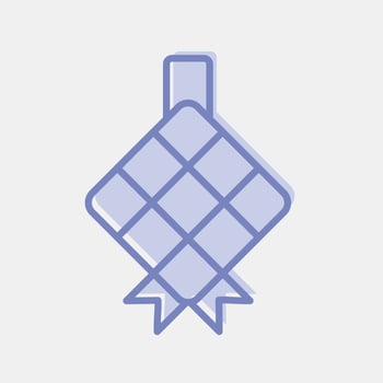 Icon ketupat. Islamic elements of Ramadhan, Eid Al Fitr, Eid Al Adha. Icons in two tone style. Good for prints, posters, logo, decoration, greeting card, etc. vector