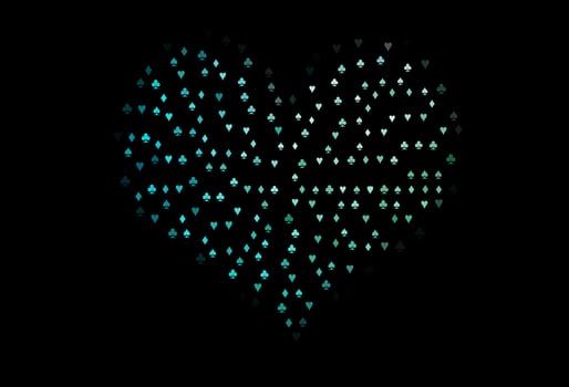 Dark Blue, Green vector texture with playing cards.