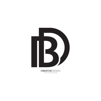 Letter B D modern typography flat unique logo vector
