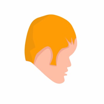 illustration of the head of a male tourist, view from the side. flat illustration. vector