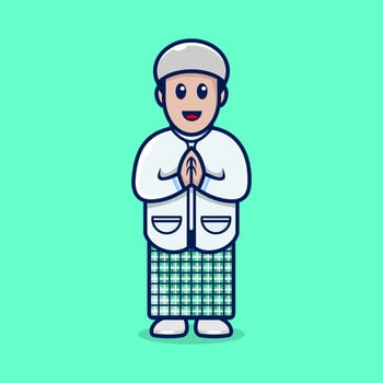 Cartoon of a man islamic vector illustration
