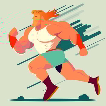 Athletis man run flat illustration vector