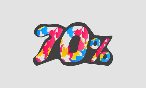 70 percent design with abstract red yellow blue colors, vector
