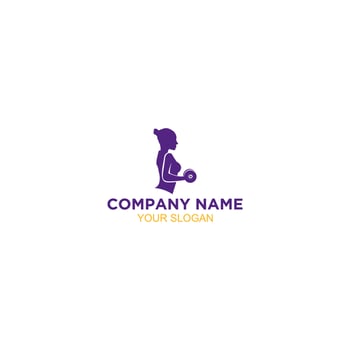 Lady Fitness Logo Design Vector