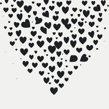 Black Love and heart pattern in white background Valentine's Day Pattern. Anniversary, Birthday. Love. Sweet Moment. Wedding. vector illustration
