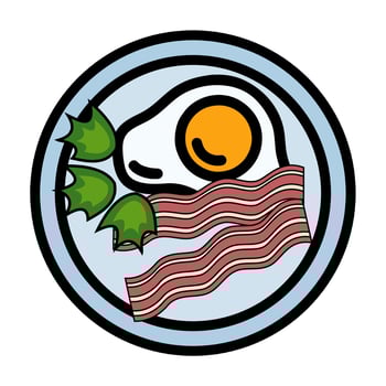 Illustration Vector Graphic of egg bacon dish, plate food icon