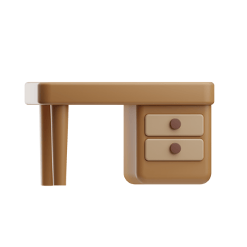 home furniture desk illustration 3d png