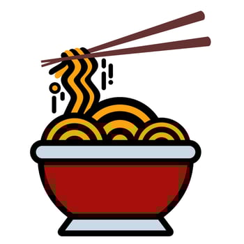 Illustration Vector Graphic of noodles asian food, food bowl, spaghetti pasta icon