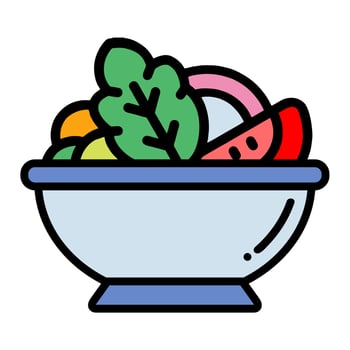 Illustration Vector Graphic of salad bowl food, vegetables,  vegan healthy food icon