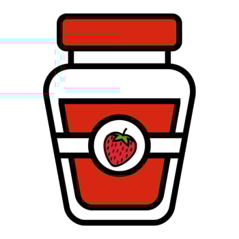Illustration Vector Graphic of strawberry jam pot, food fruit icon