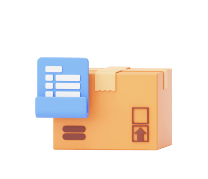 Cardboard box with clipboard checklist document warehouse parcel shipping tracking delivery shipping icon sign or symbol 3d background illustration png