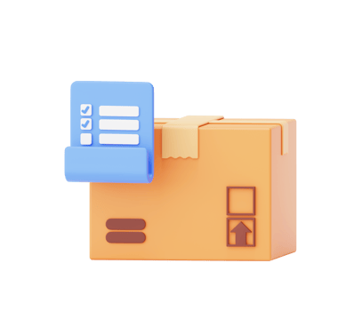 Cardboard box with checklist check mark document warehouse parcel shipping tracking delivery shipping icon sign or symbol 3d background illustration png