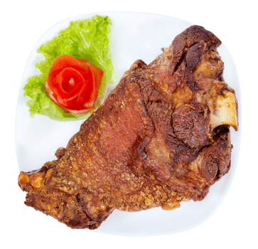 fried pork leg cooked isolated png