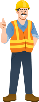 industrial construction worker Labor character. png
