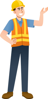 industrial construction worker Labor character. png