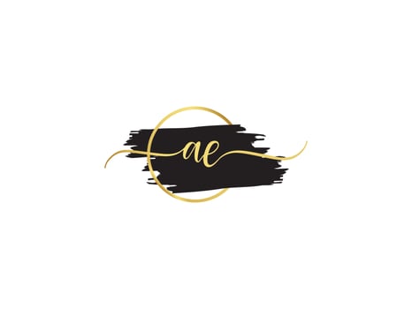 Signature Ae Logo Icon, Initials AE Fashion Letter Logo Design vector