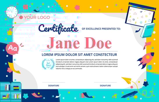 Modern Education Certificate Template vector
