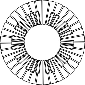 outline circle piano frame with copy space for your text or design vector
