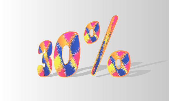 Abstract 30 Percent Sign on White Background, Special Offer 30 percent Discount Tag, Sale Up to 30 Percent Off,big offer, Sale, Special Offer. vector