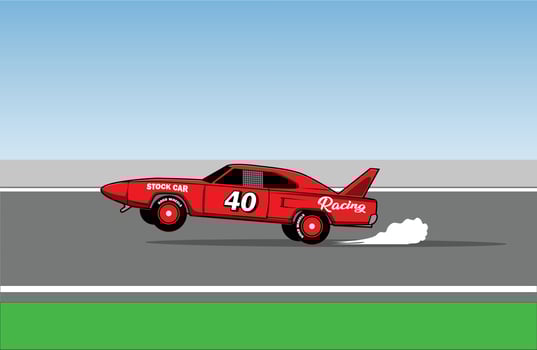 Vintage Stock Car Racing is ready to race in illustration vector style.