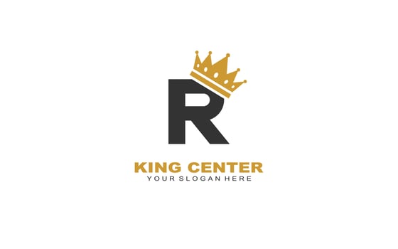 R Crown wash logo design inspiration. Vector letter template design for brand.