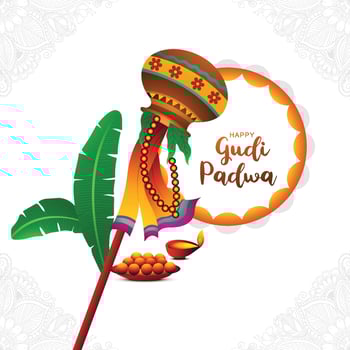 Gudhi padwa spring festival for traditional card illustration background vector