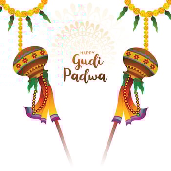 Gudhi padwa spring festival for traditional card illustration background vector