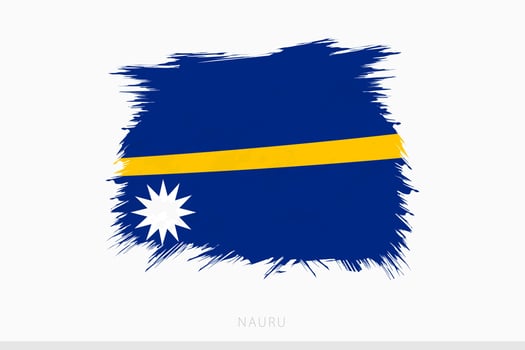 Grunge flag of Nauru, vector abstract grunge brushed flag of Nauru.
