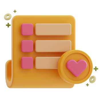 Wish list grocery 3D illustration png