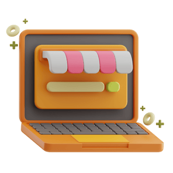 Online Shop grocery 3D illustration png