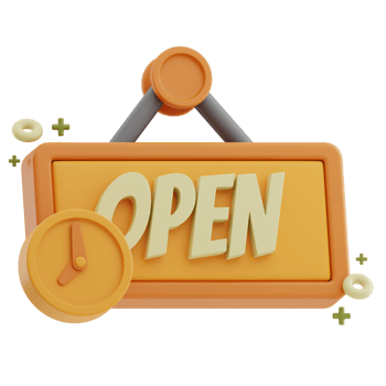 Opening Hours grocery 3D illustration png