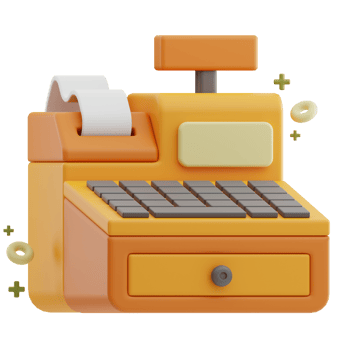Cash Machine grocery 3D illustration png