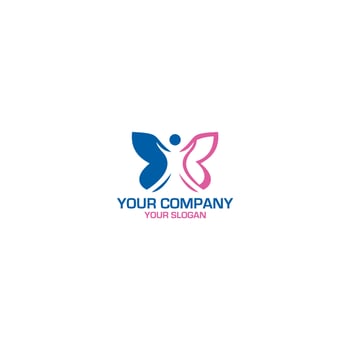 Monarch People Butterfly logo vector