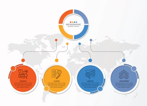 Infographic with 4 steps, process or options. vector