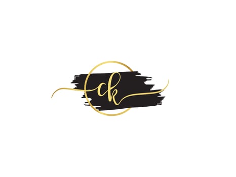 Luxury Ck Logo Icon, Minimal CK Signature Letter Logo Icon Design vector