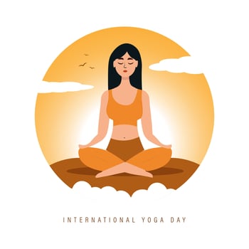 International yoga day vector illustration