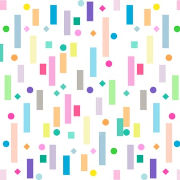 random shape colour circle and dimond square abstract style pastel  with white background vector