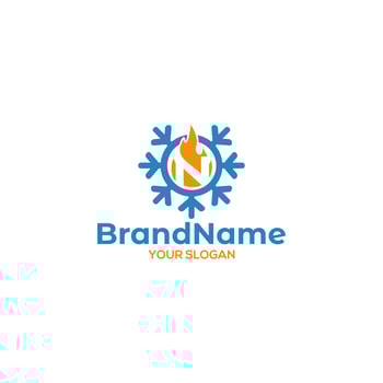 N HVAC Logo Design Vector