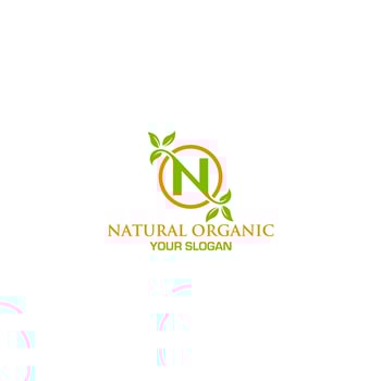 N Natural Organic Logo Design vector