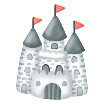 Watercolor castle illustration clipart. png